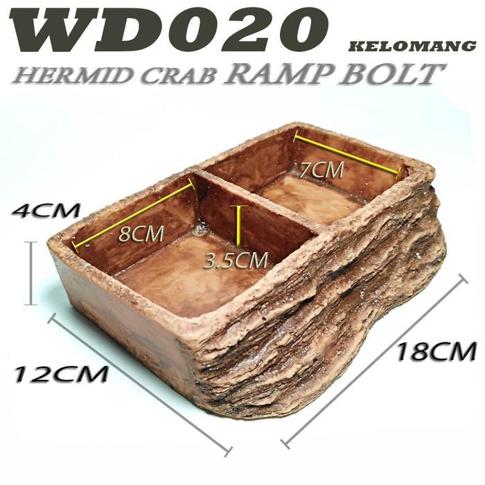 Ready WD020 HERMIT CRAB RAMP BOWL TEMPAT MINUM MAKAN RENDAM KELOMANG 2IN1 - WD020