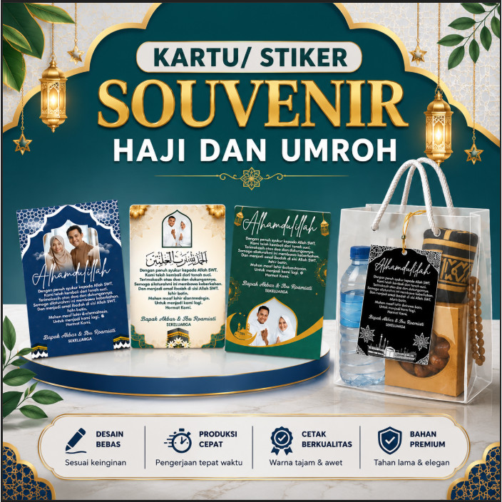(PAKET 50 PCS) KARTU/STIKER Ucapan Umrah Haji dan Umroh