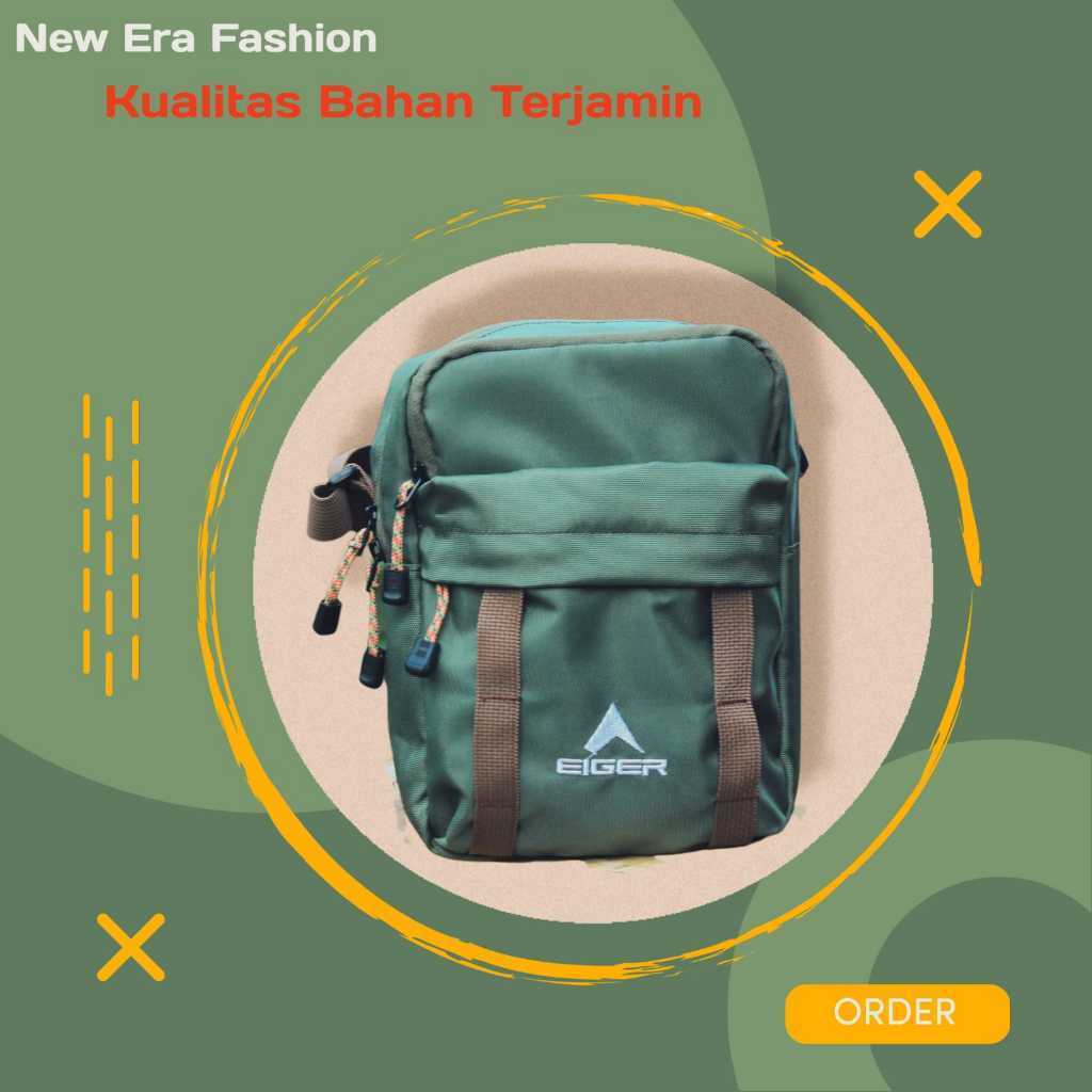 Tas Pria Selempang Eiger Warna Hijau Army Bahan Premium Terbaru Sporty Kekinian - Prastore