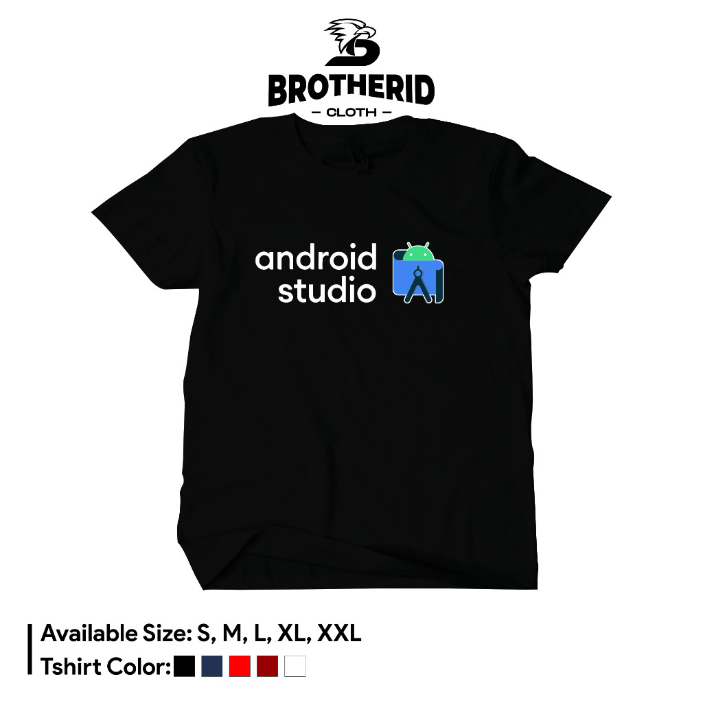 ATLASTREET Kaos Android Studio v2 Logo New Baju Programmer Developer Distro