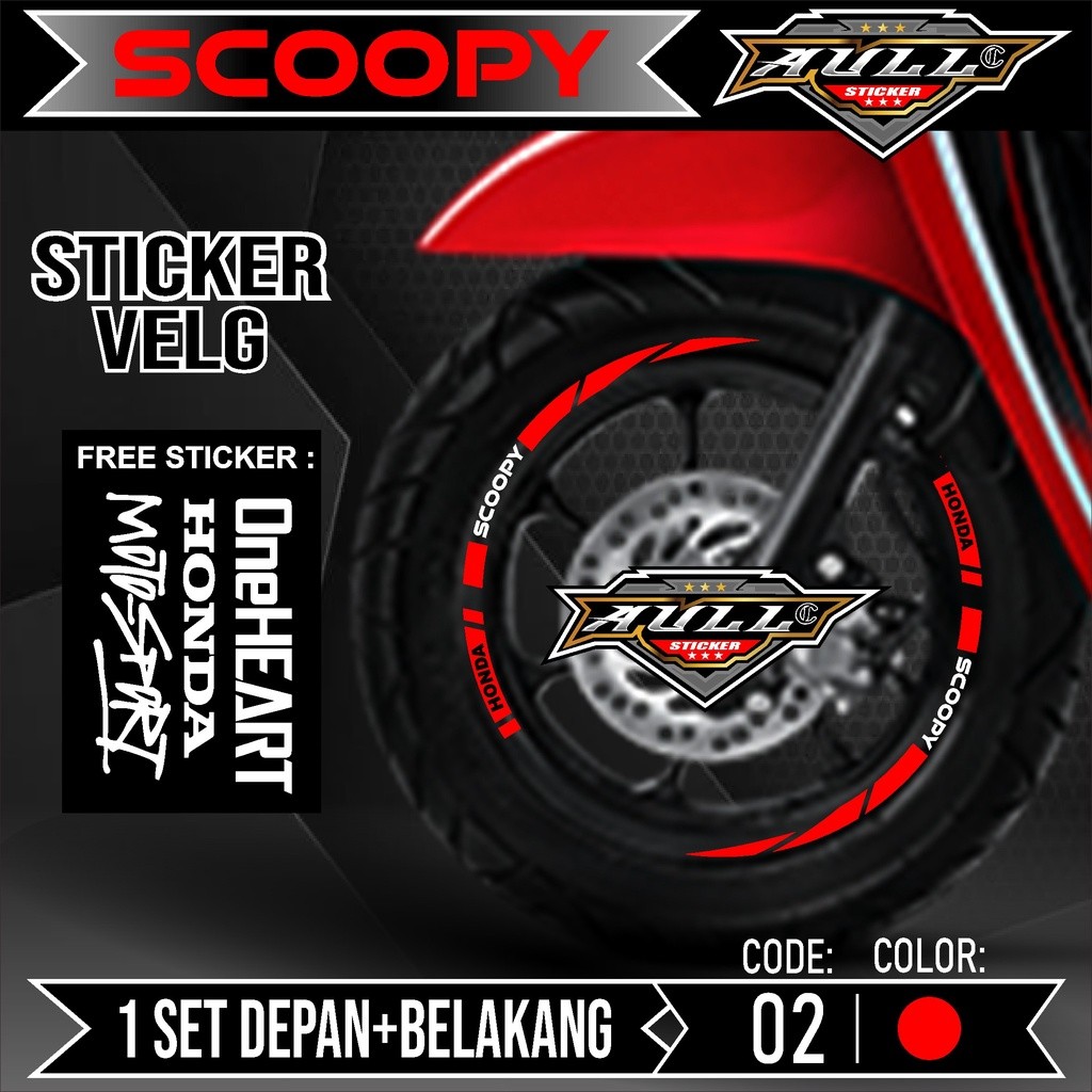 Stiker Cutting Velg Scoopy - Aksesoris Stiker Cutting Sticker List Velg Motor Honda Scoopy 2017 - 20