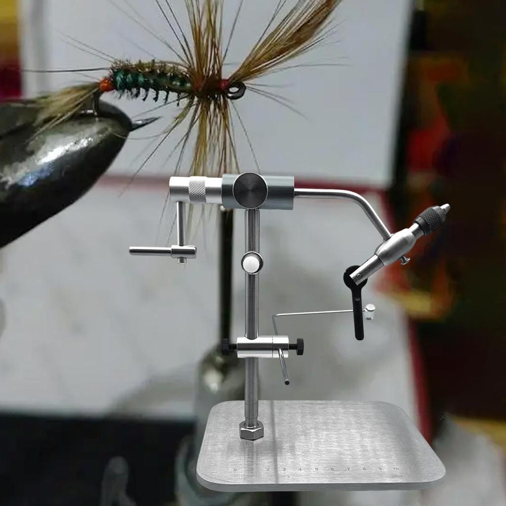 Fly Tying Vise Base Plate Sturdy Stainless Steel Fly Tying Accessories with AntiSlip Silicone Pads H