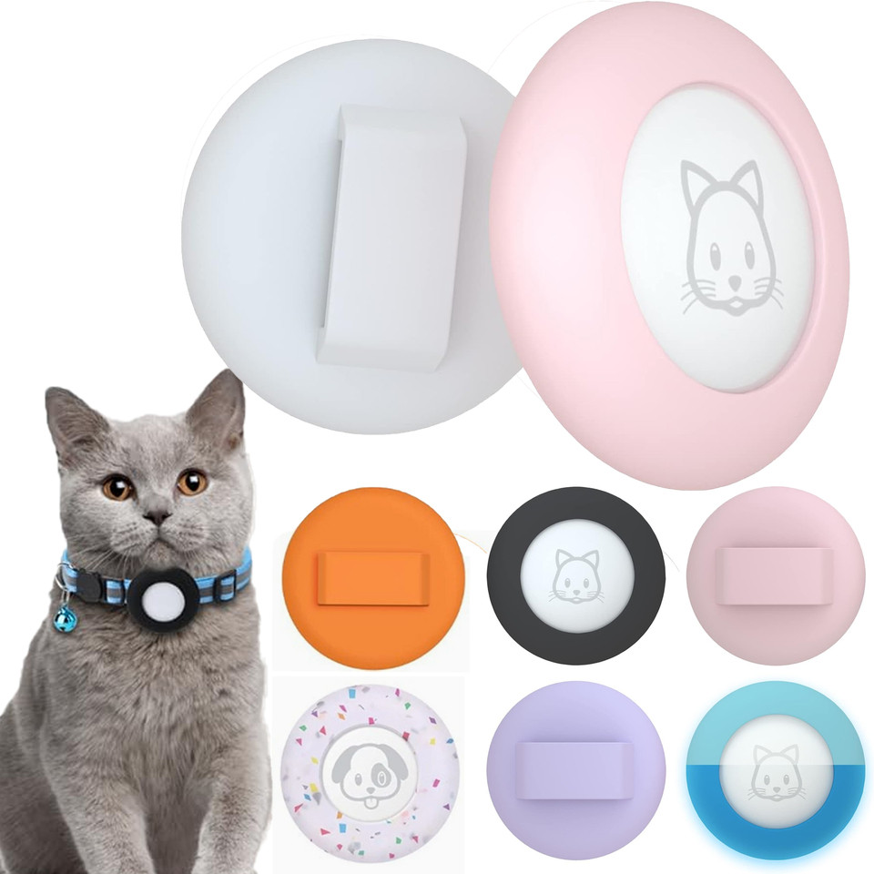 Airtag Cat Collar Holder, Small Air tag Cat Collar Holder Silicone Case Cover for Cat Dog Pet Collar