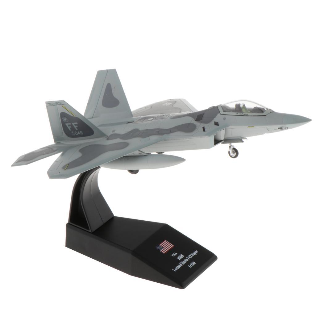 1/100th e-Cast American F-22 Fighter Raptor Plane Aircraft Model Keepsake Raptor Aircraft ecast Mode