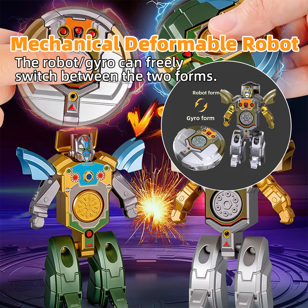 Gasing spiner mainan anak laki laki Toys Robot Spinner Transformer Kretifitas Mainan gasing Dapat Be