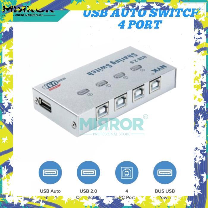 Auto Switch Printer USB NYK 4 Port USB Sharing Switch 4 Port