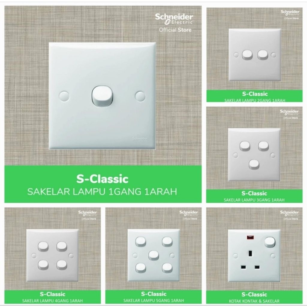 Stop Kontak Saklar Schneider S Classic Clipsal 1  2 3 4 gang