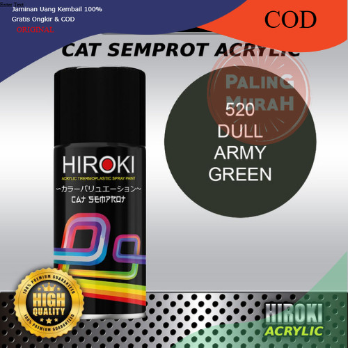 Cat Semprot HIROKI HIROKI Cat Doff 520 Dull Army Green Cat Semprot Akrilik Warna Hijau Army Finishin