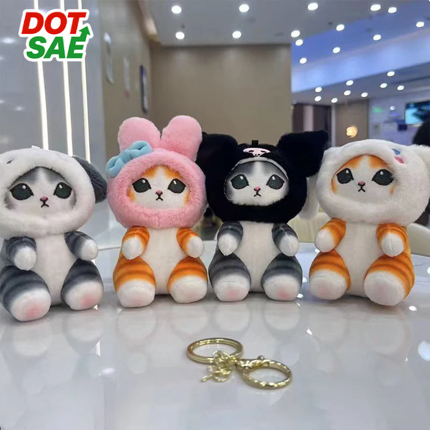 DOT SAE Gantungan Kunci Boneka Mofusand Sanrio Keychain Kucing Boneka Kuromi Cinnamoroll Melody Puri