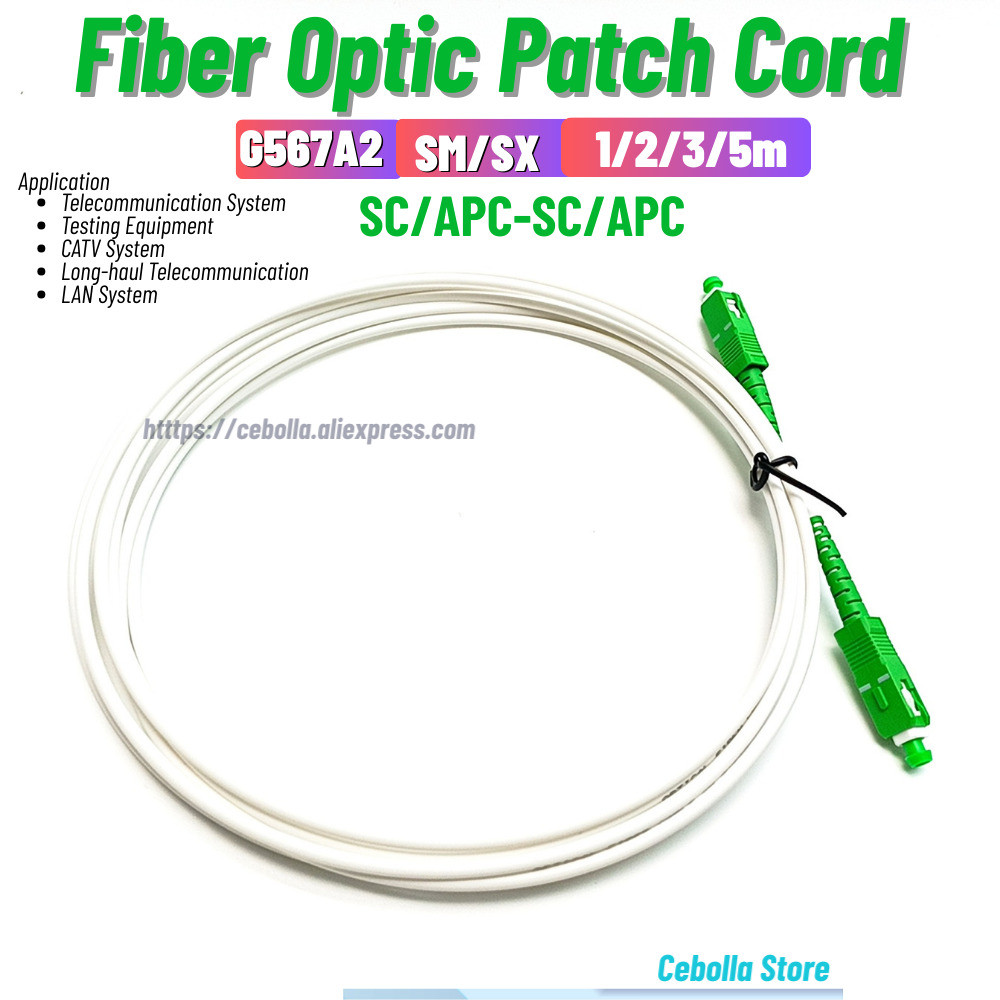 10pcs SC/APC-SC/APC G657A2 Optic Path Cord Single Mode Simplex 2.0/3.0mm White LSZH Jacket Jumper Op
