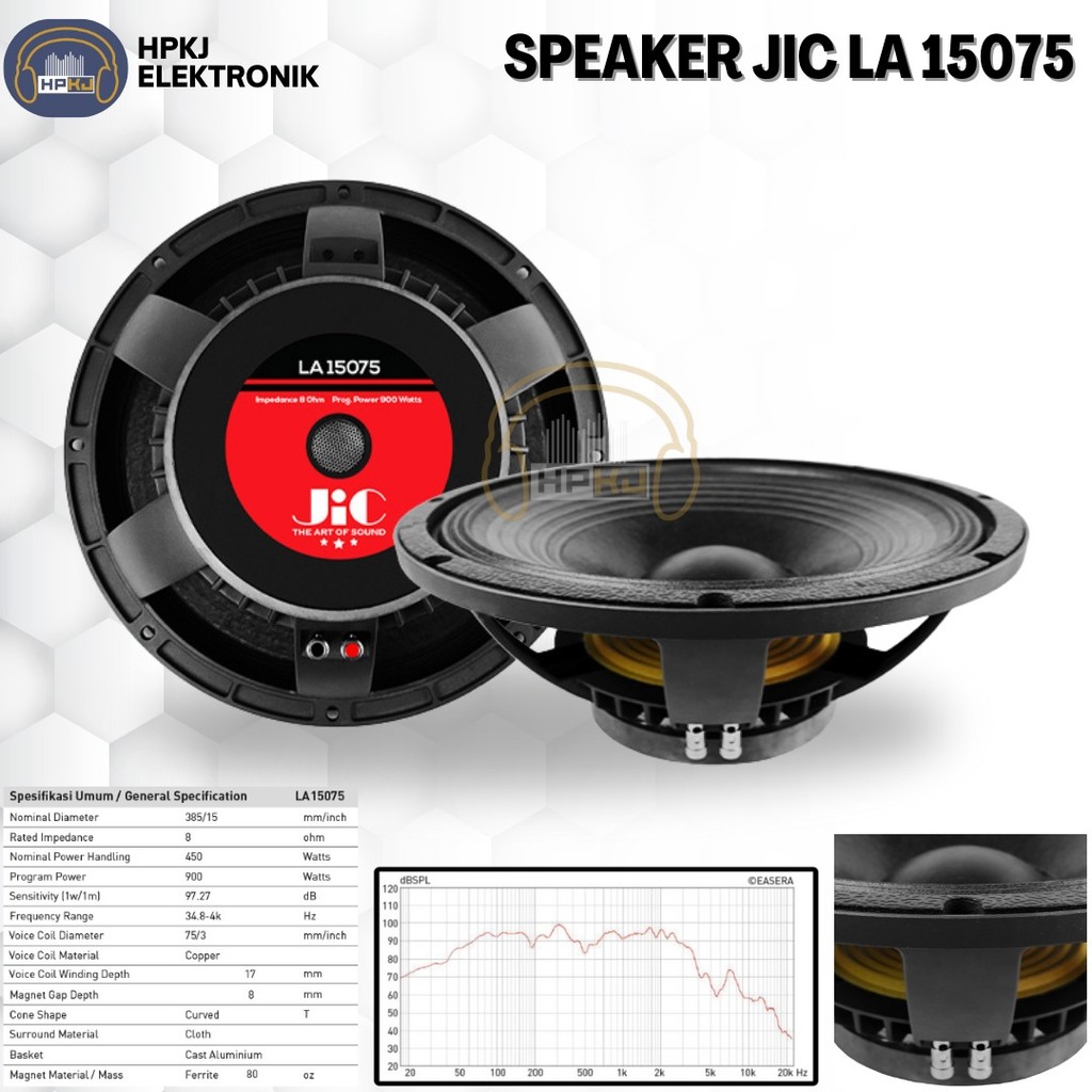 SPEAKER KOMPONEN JIC 15 INCH LA 15075 Speaker JIC LA 15075 LA15075 15INCH