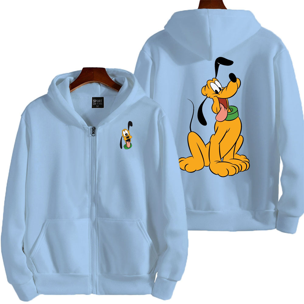 pluto dog Cartoon Zipper Hoodie New Anime Couple Jacket Coat