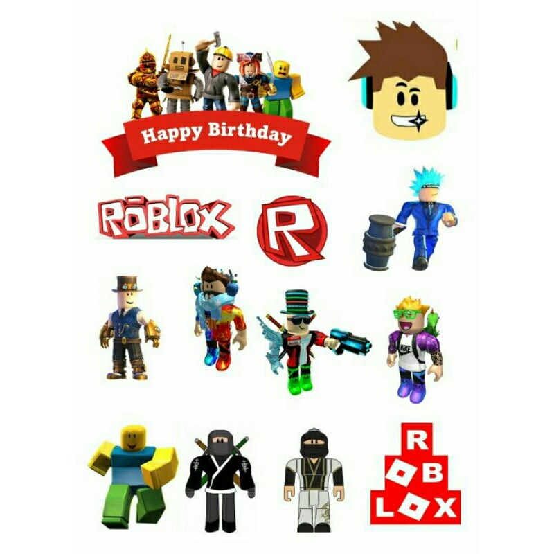 ROBLOX/ Topper Cake ROBLOX Custom Nama/Hiasan kue ULTAH Roblox