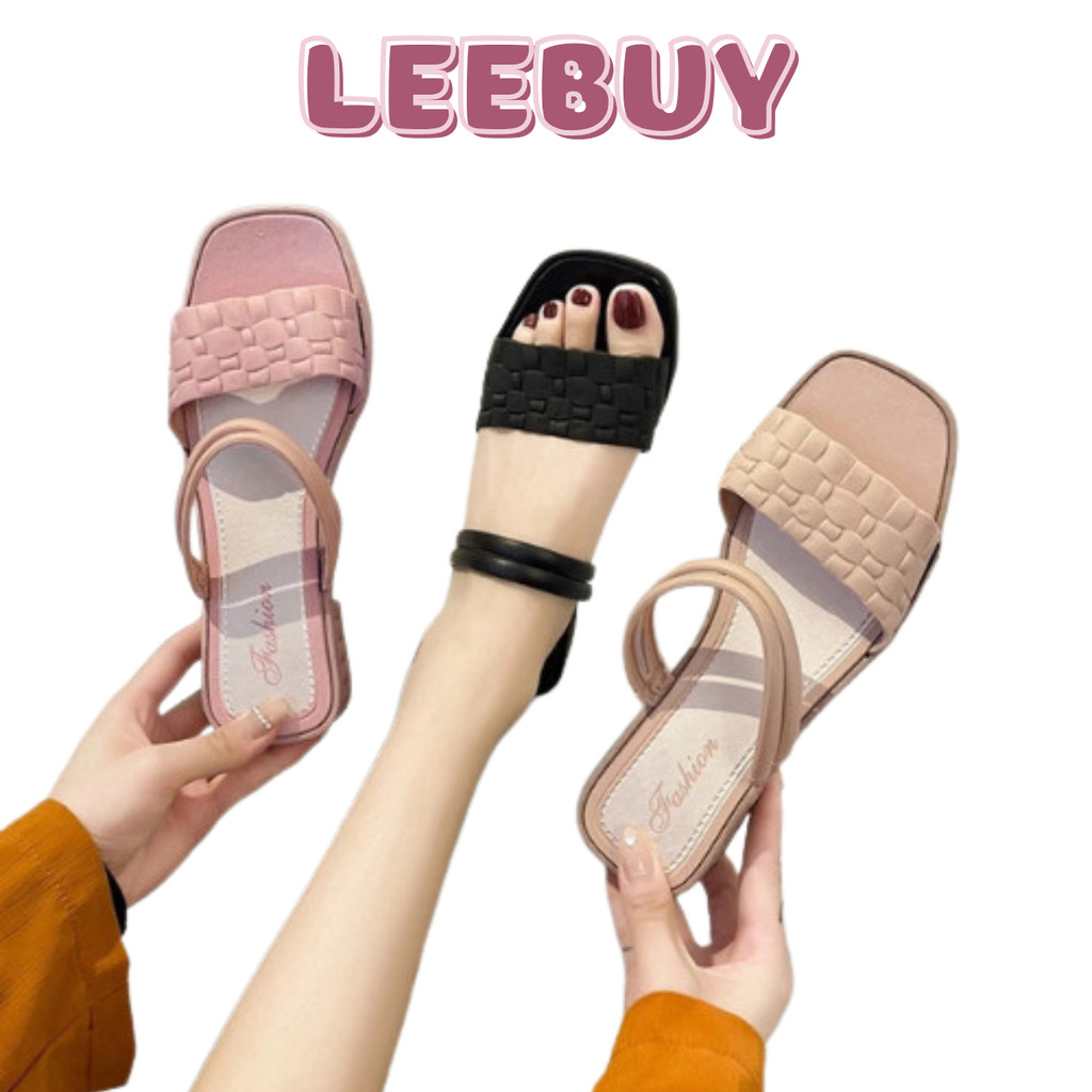 LEEBUY - SANDAL SEPATU WEDGES WANITA SP41 MOTIF KULIT BUAYA SANDAL HEELS SLOP JELLY