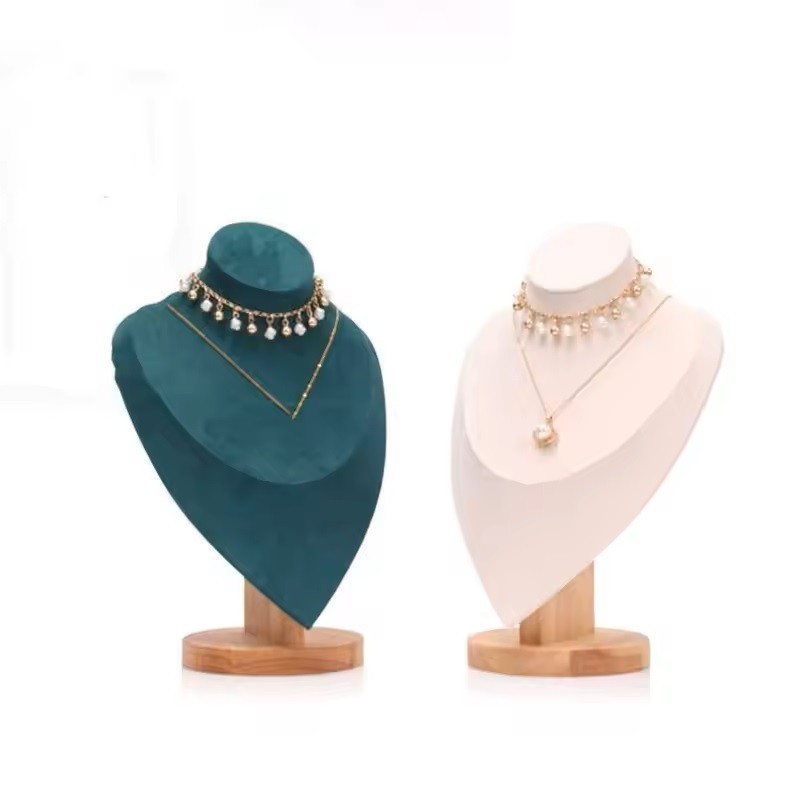 Manekin Perhiasan Stand Display Kalung Manekin Leher Rak Display Tempat Perhiasan Kayu