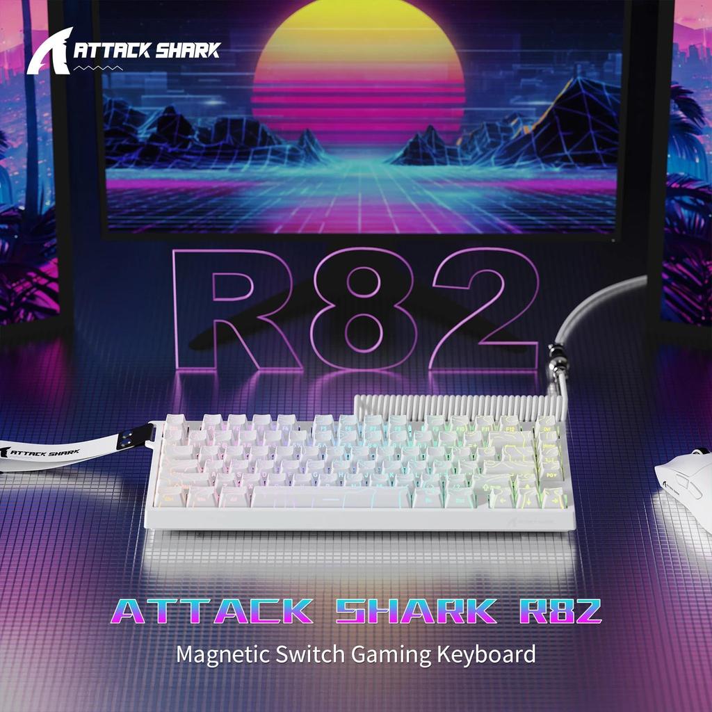 ATTACK SHARK R82 HE Rapid Trigger Wired Meanical Gaming Keyboard TKL NKRO with 8K Polling,0.005mm RT