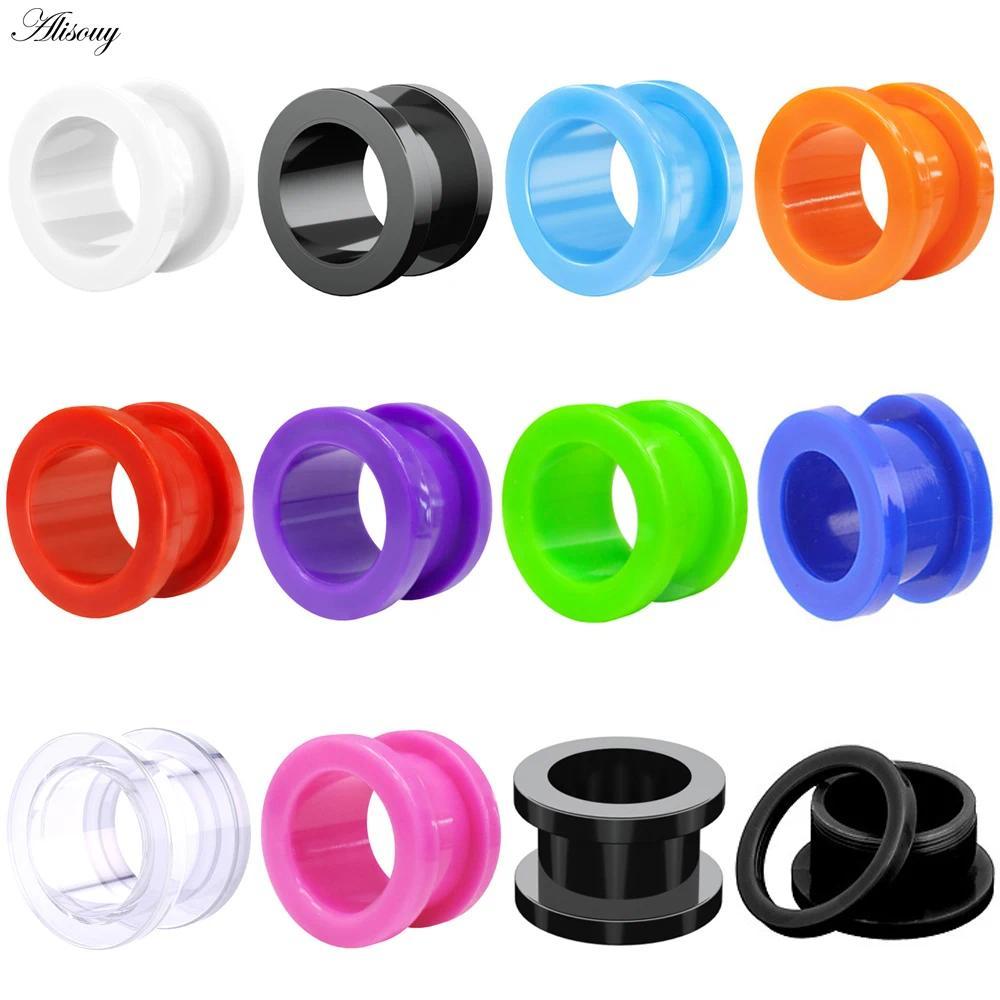 Alisouy 2 Pieces 3-16mm Gauges Colorful Acrylic Ear Plugs Tunnels Gauges Piercing Expander Body Jewe