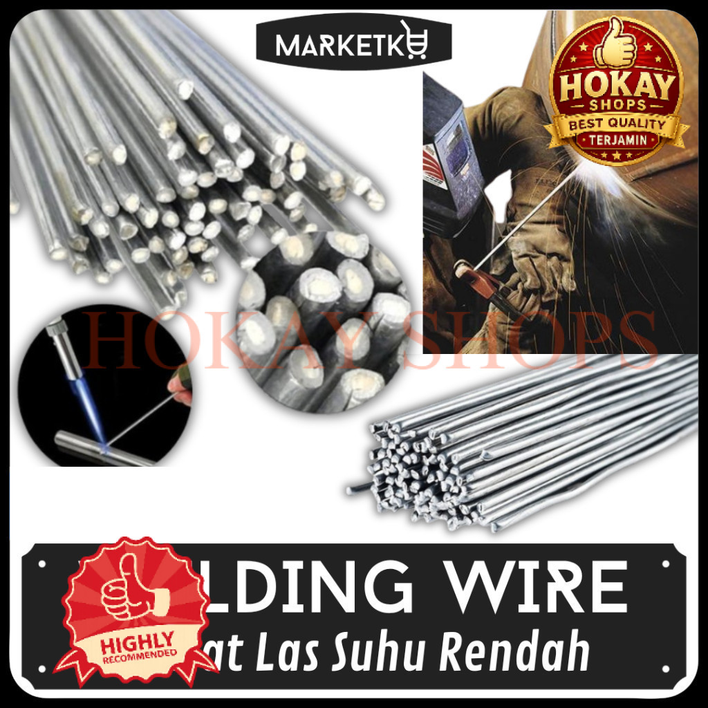 Kawat Las Aluminium Alloy 50cm 2mm - Kawat Las Alloy 33cm 2mm Aluminium Electrode Suhu Rendah