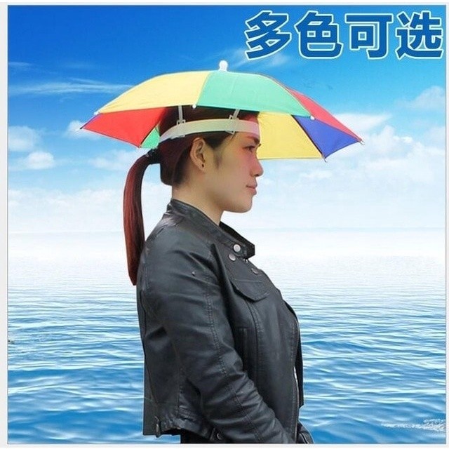 Topi Payung Dewasa Umbrella Hat Headband Topi Mancing Outdoor Pelindung Hujan Panas