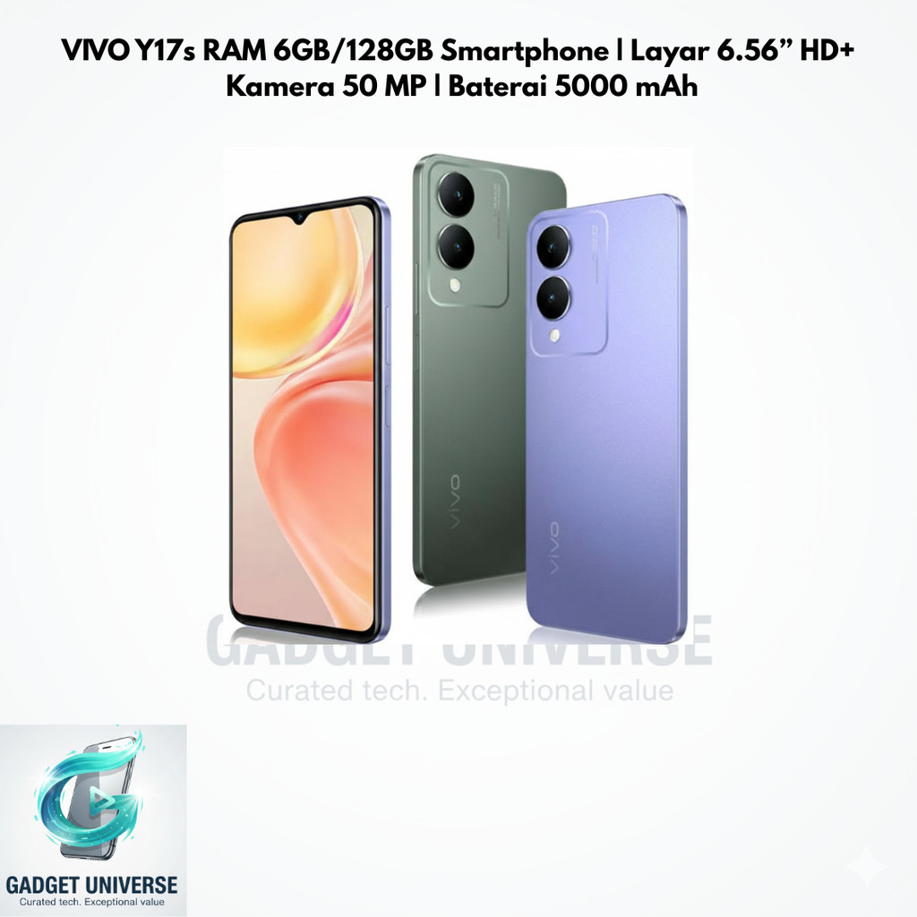 Vivo Y17s RAM 6GB/128GB Smartphone | Layar 6.56” HD+  Kamera 50 MP | Baterai 5000 mAh