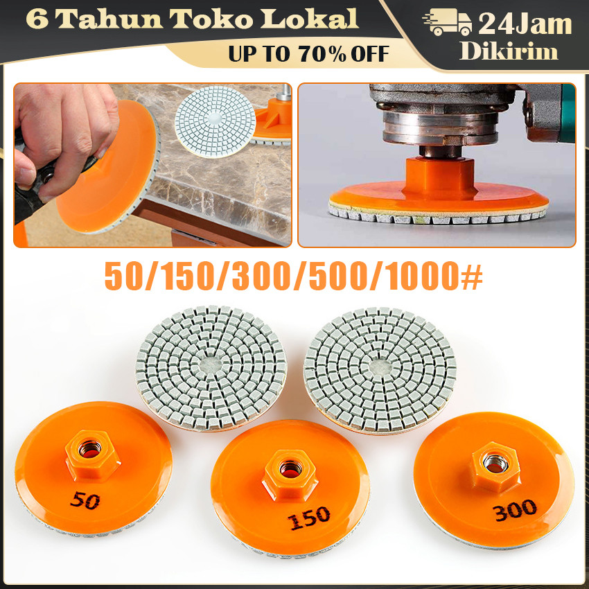 Mata Gerinda Diamond Poles Granit Marmer 50–1000# / Pad Poles Batu Alam Wet Use / Mesin Grinding Dis