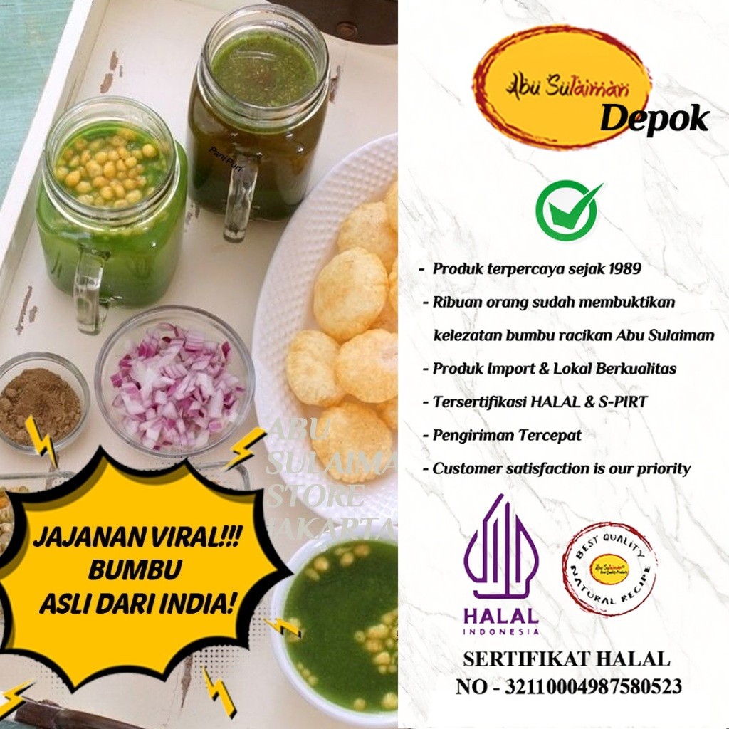 PRODUK BARU  PAKET MINI Pani Puri India & INDIAN CHAI | 10 Puri Pani Puri Masala Boondi & Aloo Bhuji