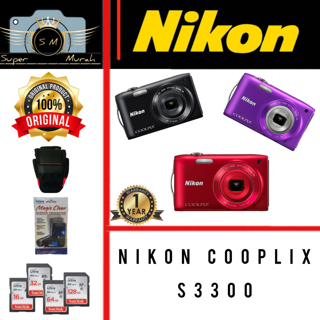 Camera Nikon Coolpix S3300 / Nikon Coolpix S3300 / Kamera DigitalMurah