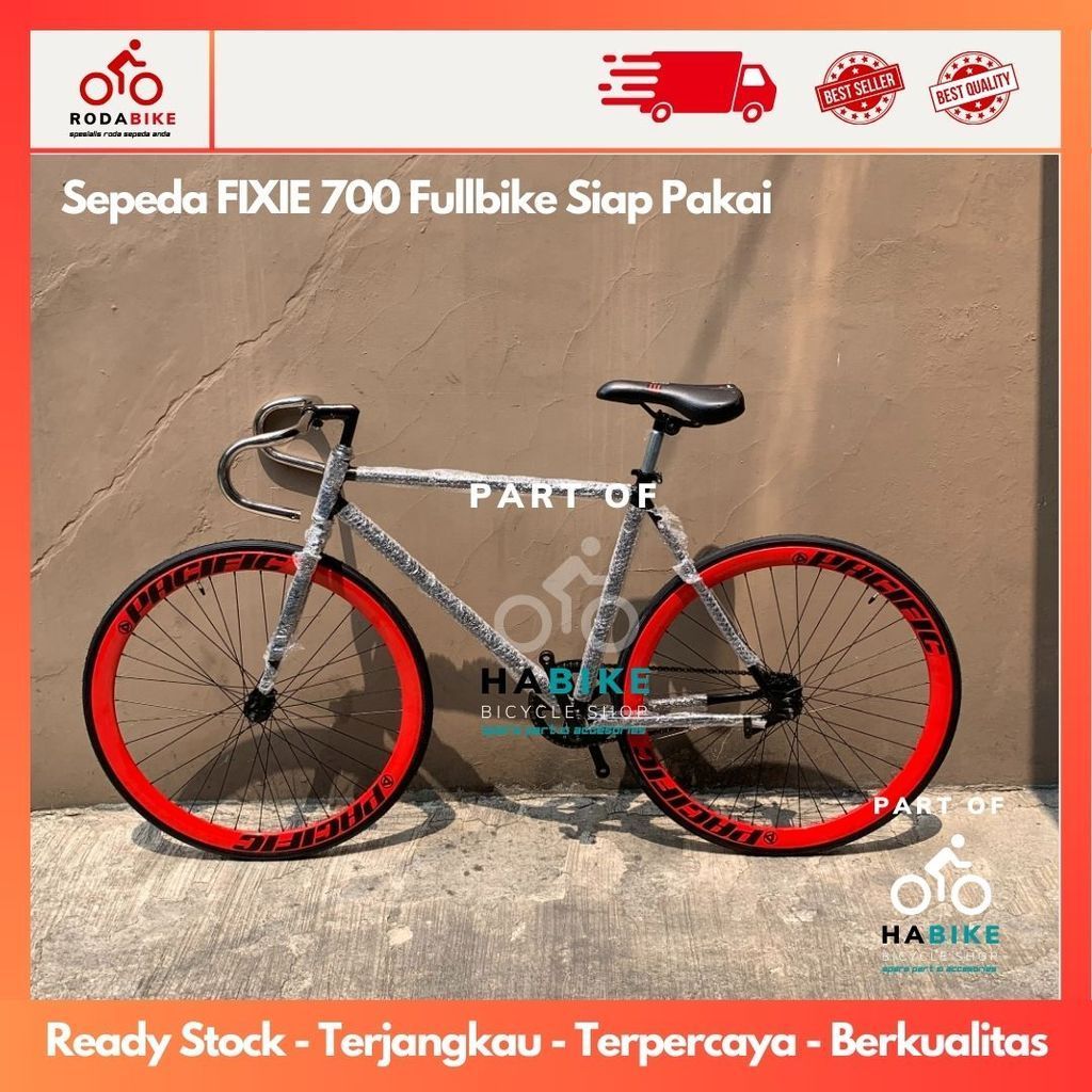Sepeda Fixie 700c Fullbike rakitan rem torpedo/dotrap ban kenda velg PACIFIC Dijamin Kece Dan Kuat