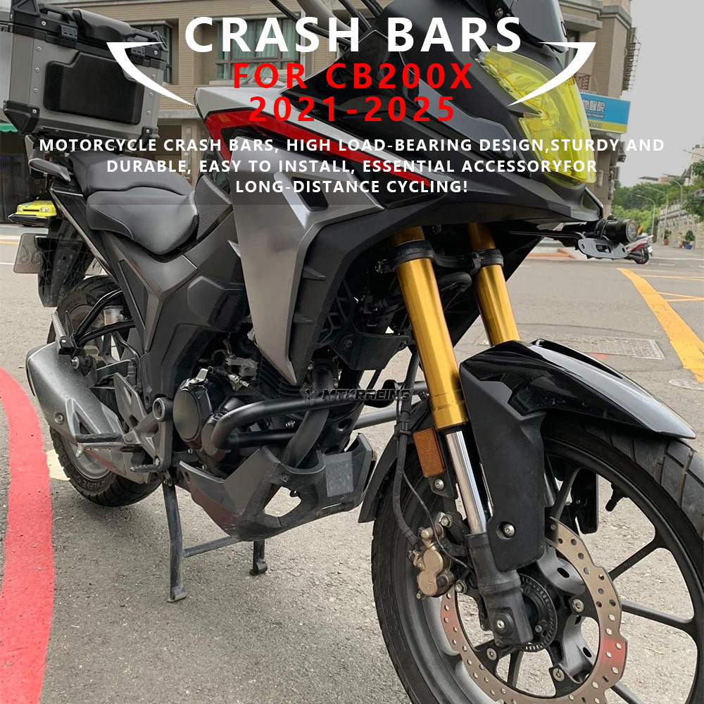 MTKRACING Crash bars For HONDA CB200X 2021-2025 Motorcycle Bumper Protection Engine Guard Crash Bar 