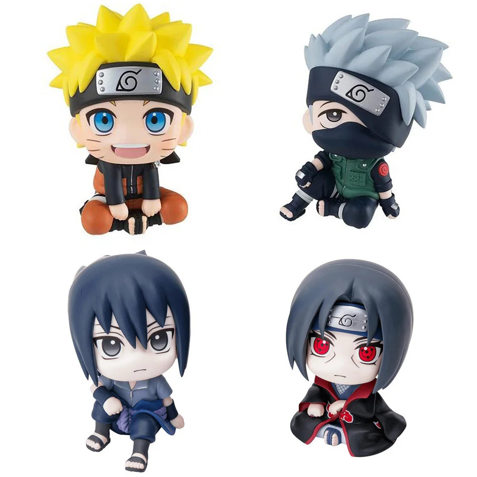 Hot Naruto Anime Figure Uzumaki Naruto Kakashi Uiha Sasuke Itai Cute Toys Q Figurals Action Figurine
