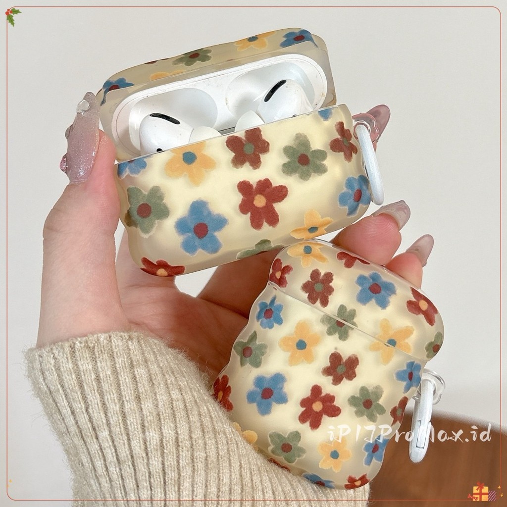 Colorful Flower Earphone Case AirPods 1/2 AirPods 3 AirPods 4 AirPods pro2 AirPods pro3 Matte Flower
