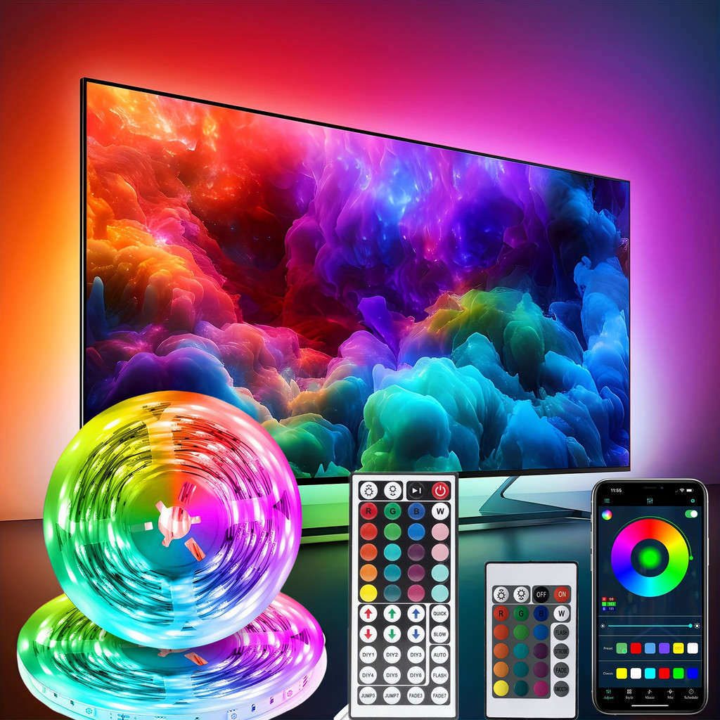 Smart LED Gaming Light Strip RGB 5050 USB 5V Music Sync 24/44key Remote APP Control Flexible Tape fo