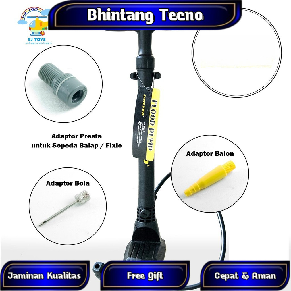 TERBARU 2025 Floor Pump Pompa Sepeda United PM 8800 PM-8800 PM8800 Pompa Angin Ban