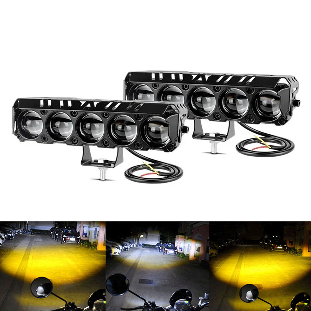 5LED Spotlight LED strip light Motorcycle headlight high low beam bulb lens Mofied lamp External lig