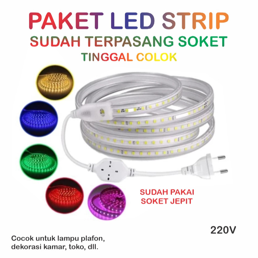 PAKET LAMPU LED STRIP 20-90 METER 5050A SMD METERAN LED STRIP 5050A PAKET LAMPU LED STRIP LENGKAP TI