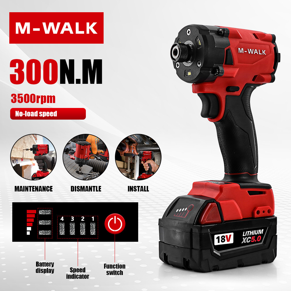 Impact Driver Electric Driver 18V Brushless Cordless 300N.m screwdrivers High Torque tools Power Too