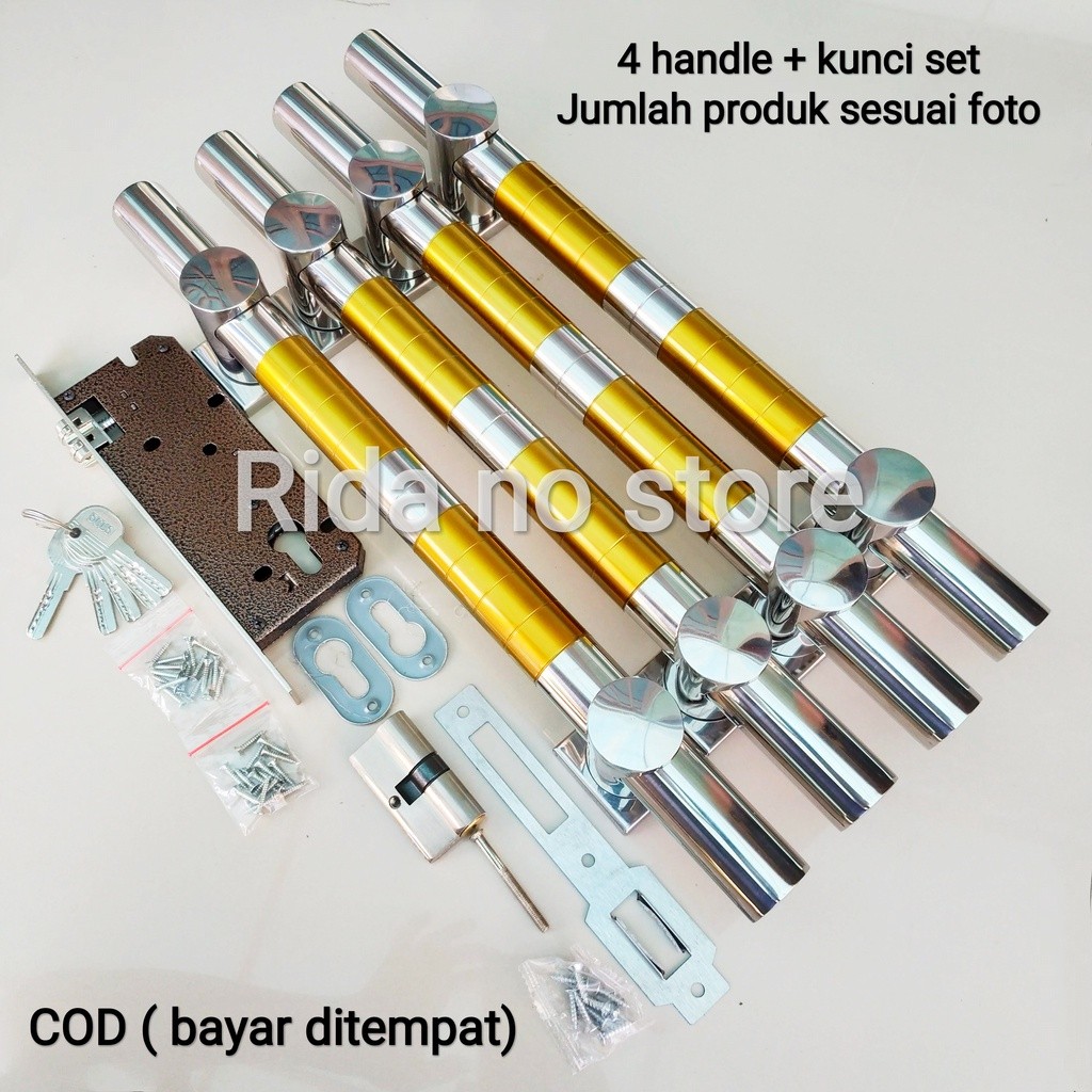 Handle Kunci Pintu Set Tarikan Pintu Rumah Gagang 2 Pintu 45 cm Stainles Asli