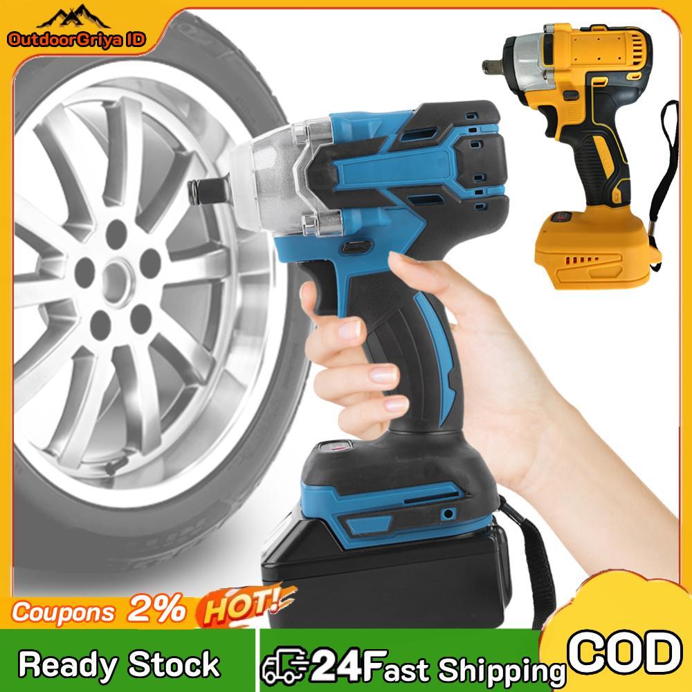 Kunci Pas Impact Tanpa Kabel 520Nm Perkakas Listrik Impact untuk Baterai Makita