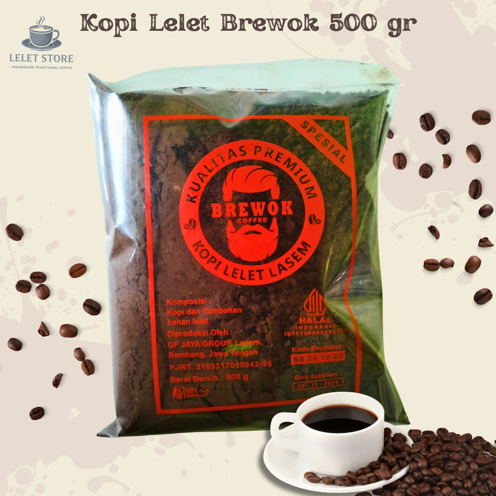 KOPI LELET BREWOK 500gr / Kopi Lelet Lasem Rembang Robusta Coffee Asli Lasem Rembang