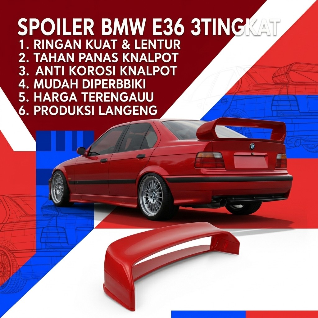 spoiler bmw e36 3 tingkat bodykit bmw e36