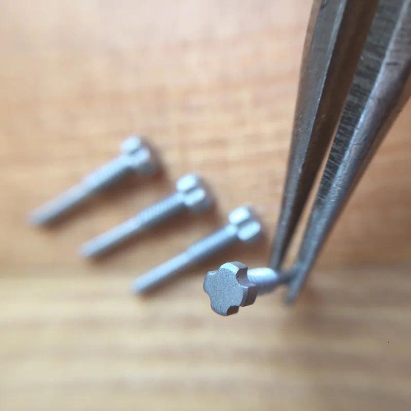 4pieceset black PVDsilvery 4 prongs RM watch screw for Richard mile watch band strap