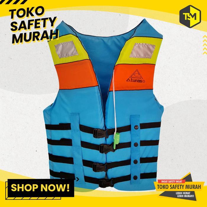 BAJU PELAMPUNG ATUNAS TURKISH TOSCA / LIFE VEST / LIFE JACKET ANAK DEWASA - Biru Turkis, S