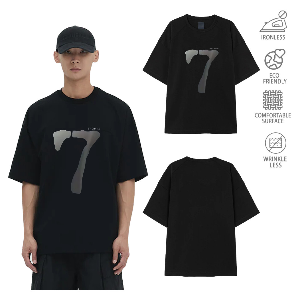 Juun.J Lucky number 7 t-shirt  breathable perspire comfortable Original short sleeve distrokaos pria