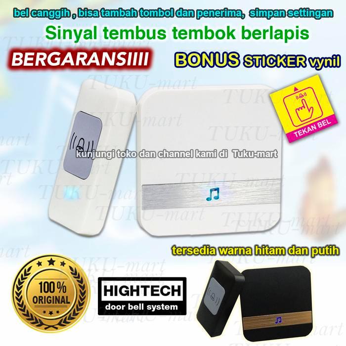 terkini  Door Bell Wireless Waterproof bel pintu pagar rumah tanpa kabel - Putih baik