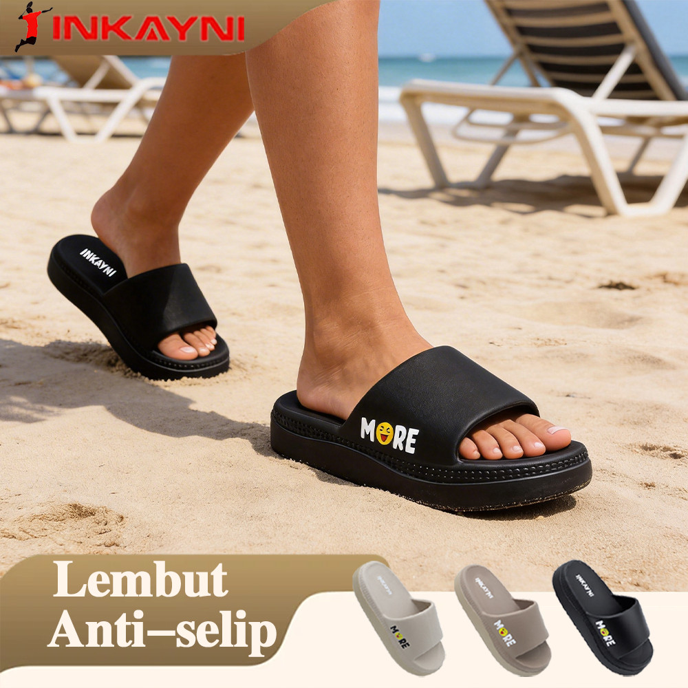 INKAYNI Sandal Pria Slop Karet Wanita Jelly Terbaru Sandal Wanita Terbaru Sandal Wanita Jelly Tinggi