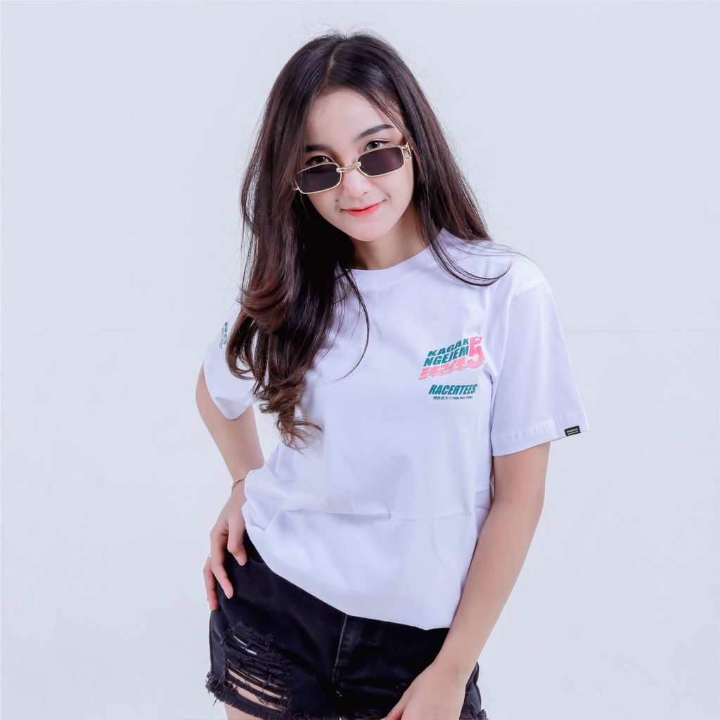 RACERTEES x 5KM KAGAK NGEJEM - Putih Baju Kaos Unisex