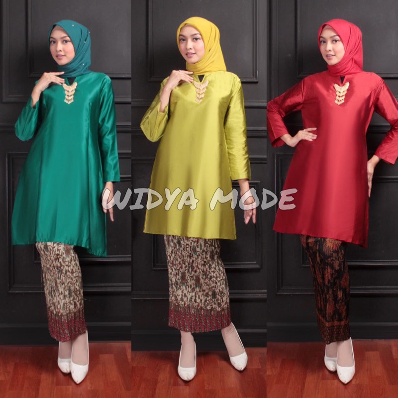 Stelan Polos Baju Kurung Taffeta / Baju Kurung Melayu / Atasan Baju Kurung Iriana / Baju Kurung Mode