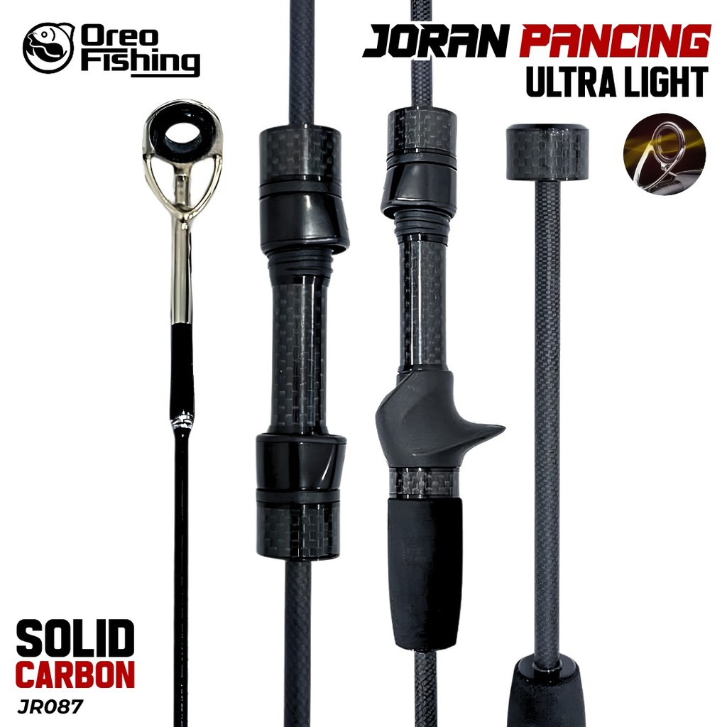 Joran Spinning & Casting 100% Solid Carbon Action Ultralight 2-6LB Anti Slip Blank Lentur Namun Kuat