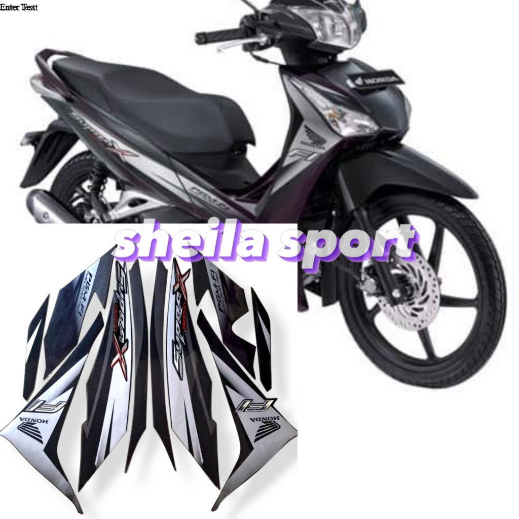 Stiker Striping Lis Body Motor Supra X 125 Helm in 2012 Fi Hitam Violet kualitas bagus