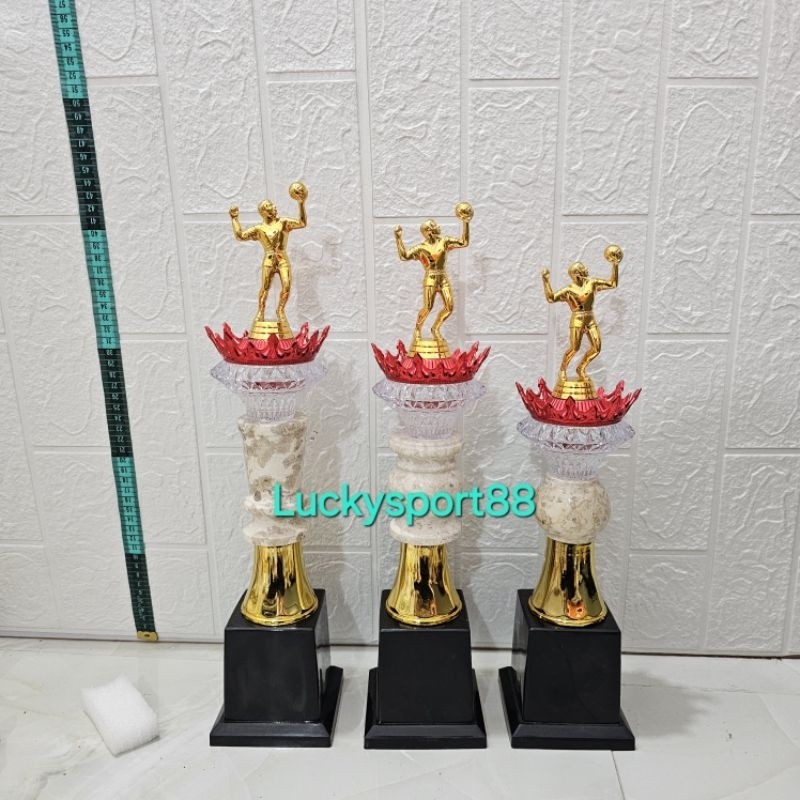 1 set trophy piala mahkota marmer volleyball bola voli